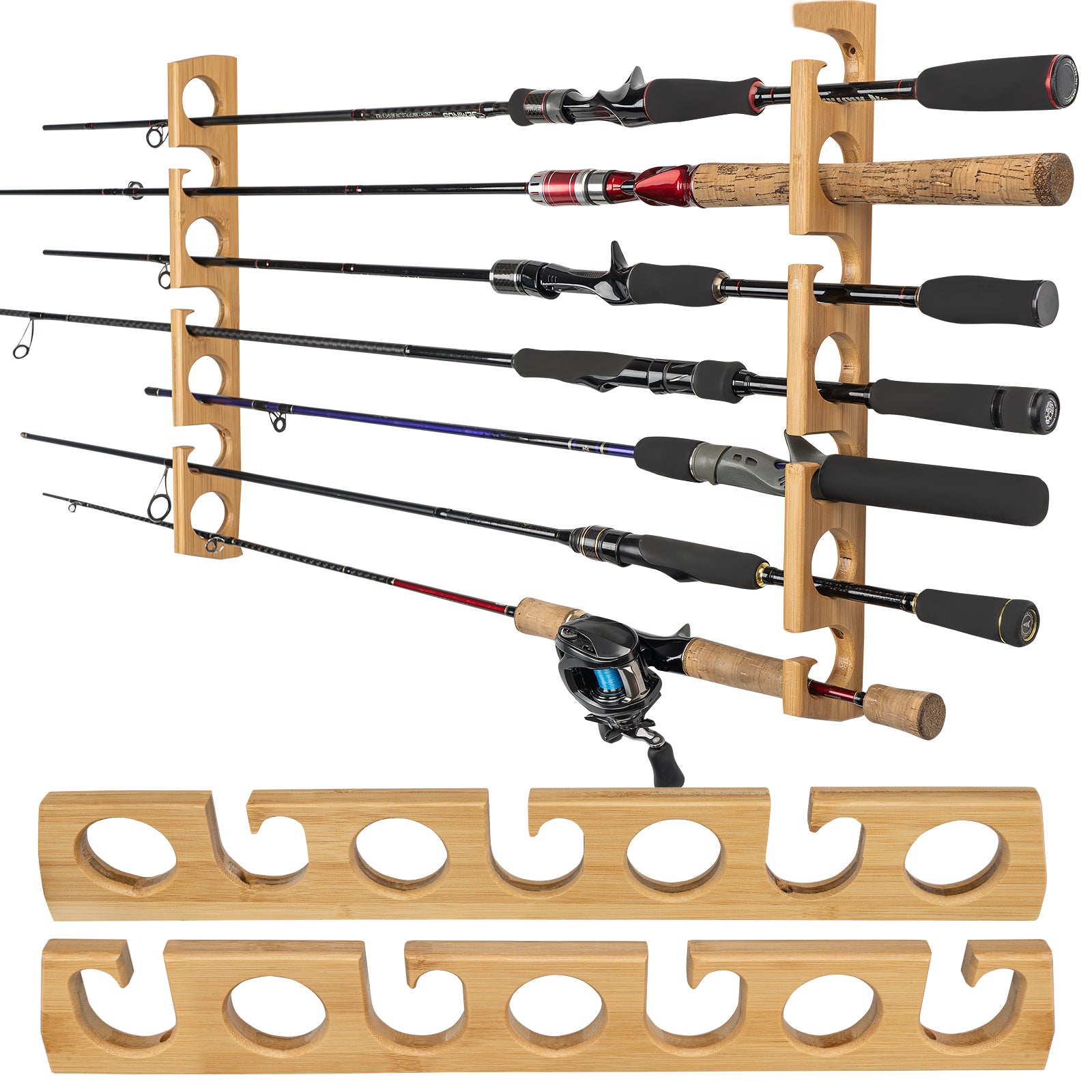 THKFISH Horizontal Fishing Rod Racks for Garage Store Rods