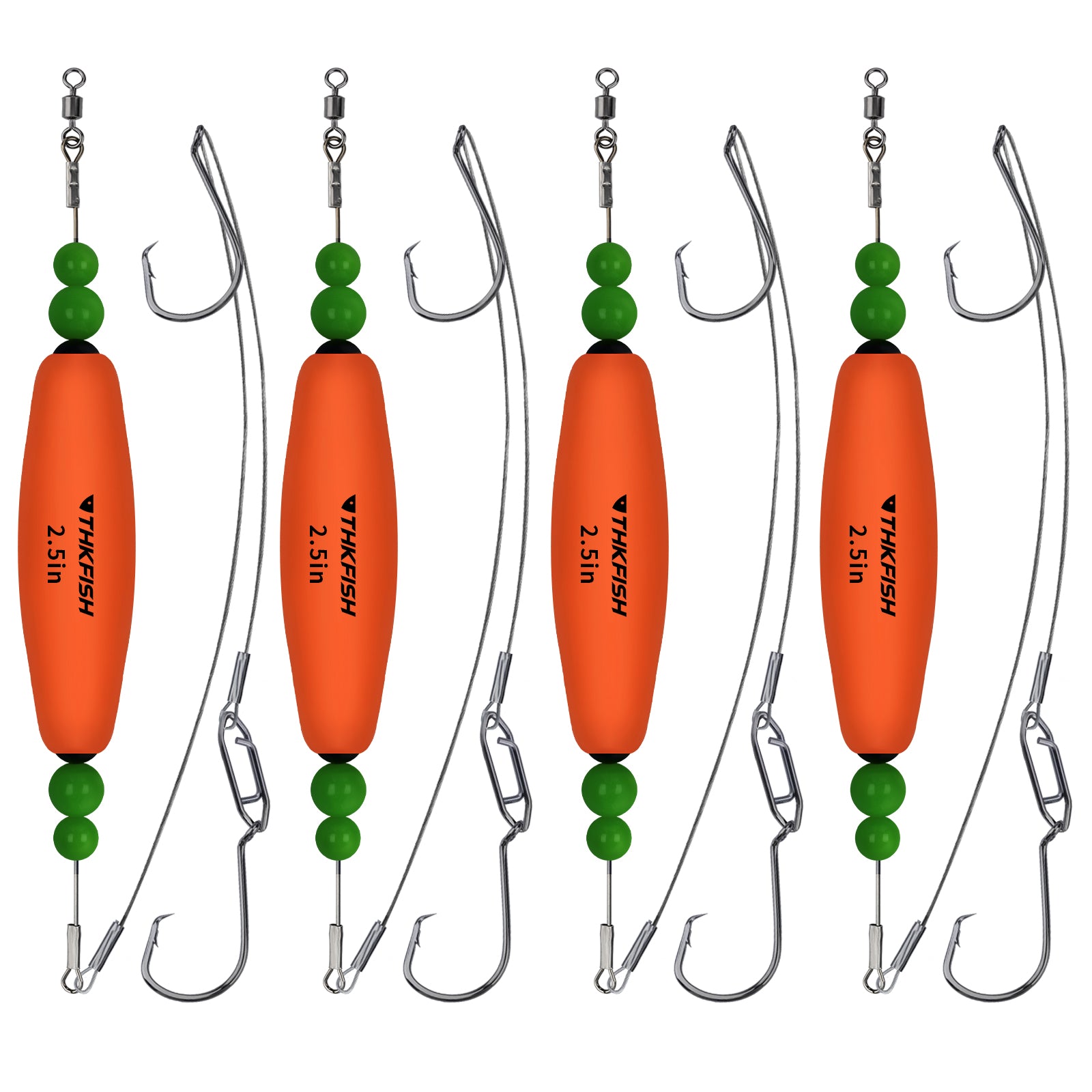 THKFISH Catfish Float Rigs with Double Hooks Santee Rig for Catfishing  Tackle Rattling Cork EVA Foam Peg Floats Bobbers Bait Rigs 4PCS 2.5in 3in