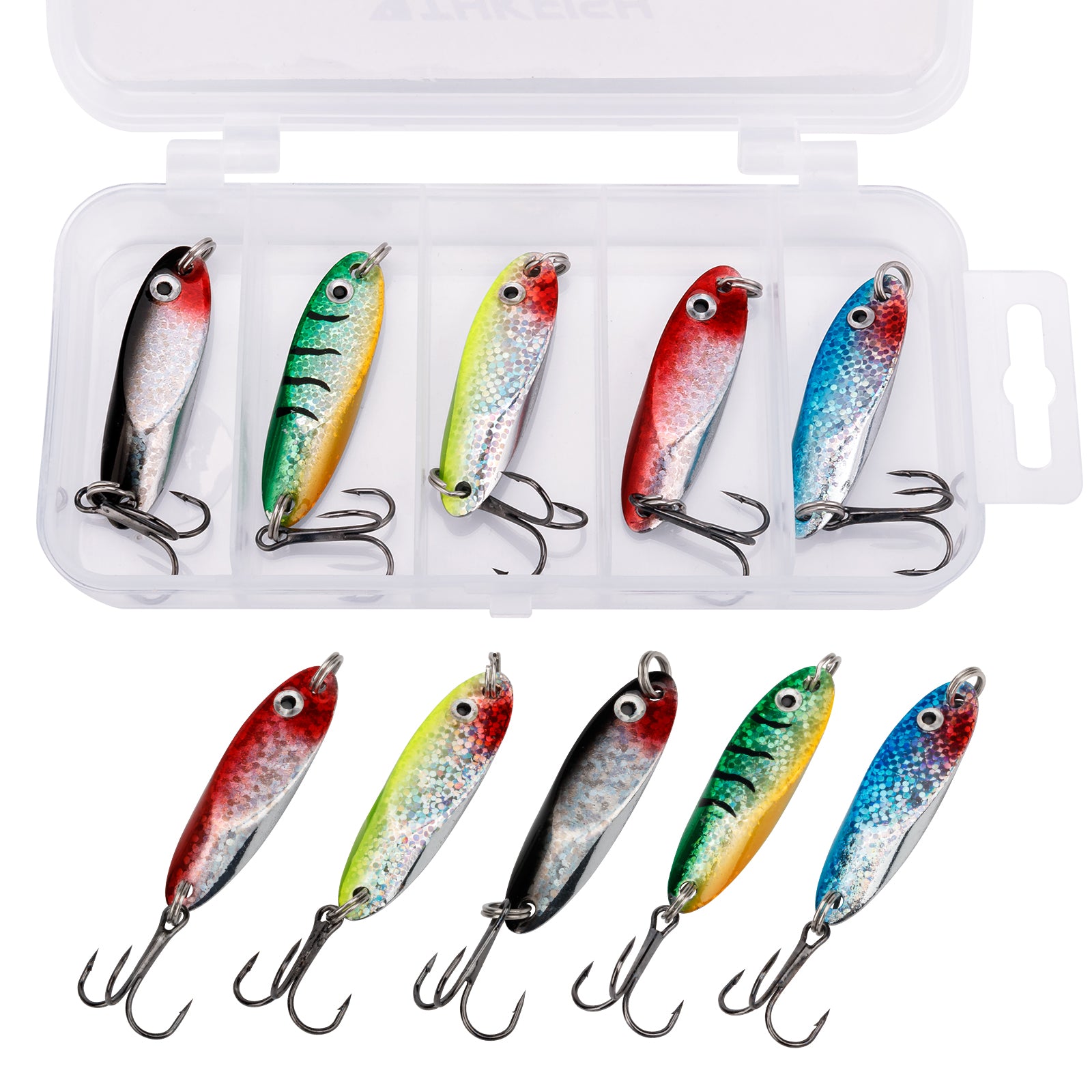 THKFISH Saltwater Trout Fishing Spoons Lures for Bass - 5pcs THKFISH Saltwater Trout Fishing Spoons Lures for Bass - 5pcs