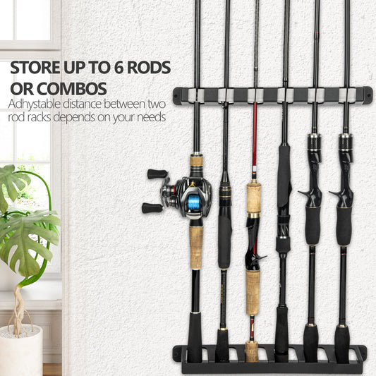 THKFISH Vertical Fishing Pole Racks for Garage - Store 6 Rods