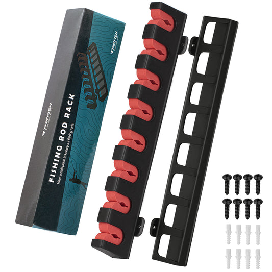 THKFISH Wall Mount Vertical Fishing Rod Rack Holds 8 Rods