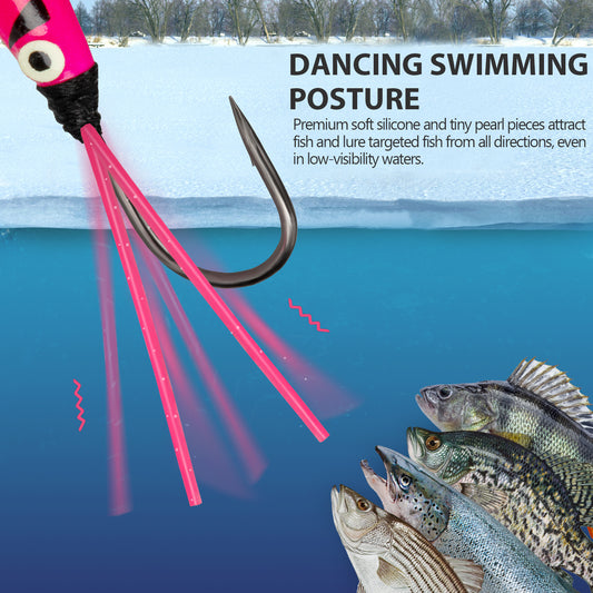 THKFISH Ice Fishing Lures Ice Fishing Jigs Ice Fishing Gear Hard Fishing Lures and Jigs Walleye Ice Fishing Kit Crappie Panfish Pike Jigs 20PCS