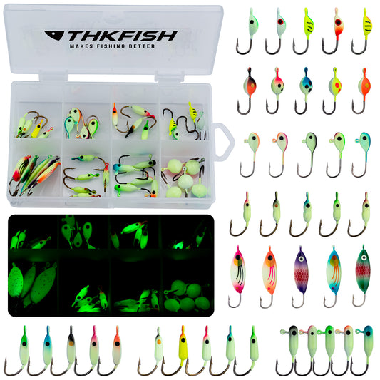 THKFISH 26/40PCS Ice Fishing Jigs Lures Set