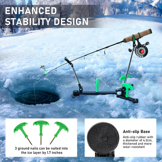 THKFISH Adjustable Ice Fishing Rod Stand for Ground 1Pack/2Pack