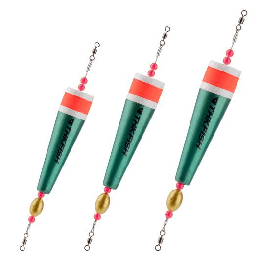 THKFISH 4PCS Weighted Popping Cork Fishing Bobbers