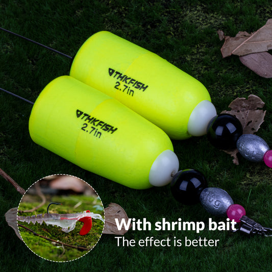 THKFISH 4PCS 2.7in Weighted Fishing Bobbers Popping Floats Rig
