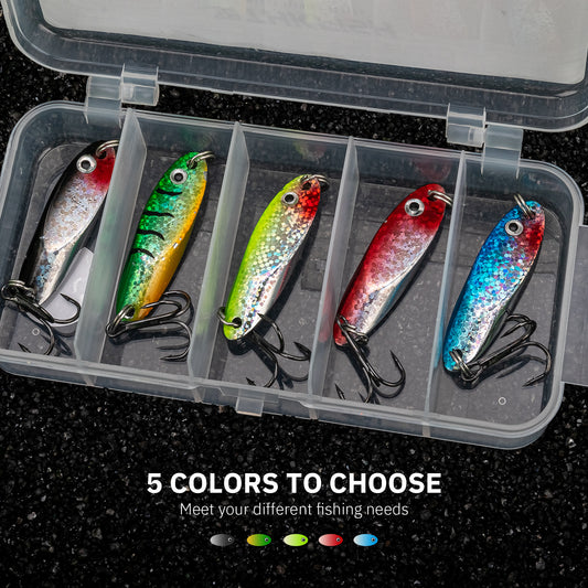 THKFISH Saltwater Trout Fishing Spoons Lures - 5pcs
