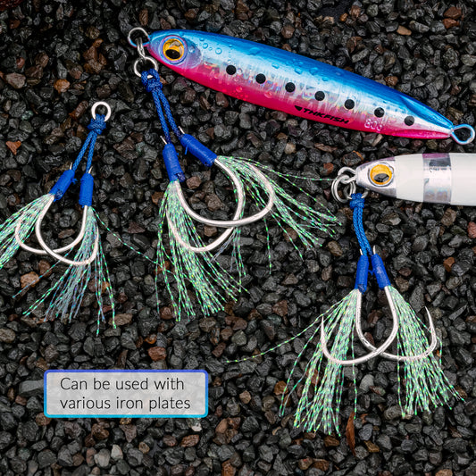 THKFISH 5pcs/15pcs/20pcs Saltwater Dancing Stinger Jigging Fishing Assist Hooks