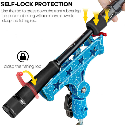 THKFISH 2pcs Self-Locking Fishing Rod Holder for Ground Bank Fishing