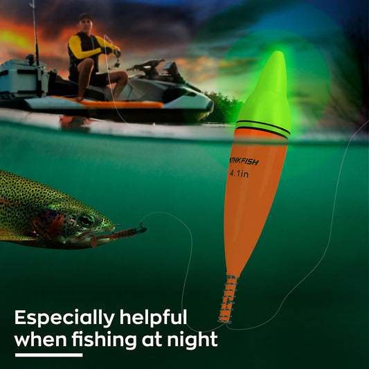 THKFISH 4PCS LED Lighted Fishing Bobbers Fishing Floats