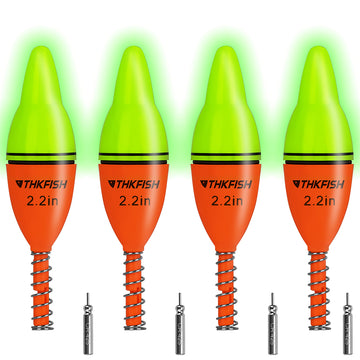 THKFISH 4PCS LED Lighted Fishing Bobbers Fishing Floats