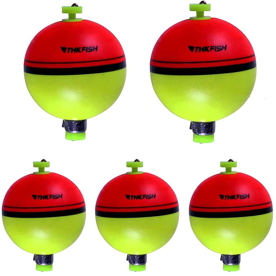 THKFISH 5PCS EVA Foam Floats Weighted Fishing Bobbers for Crappie