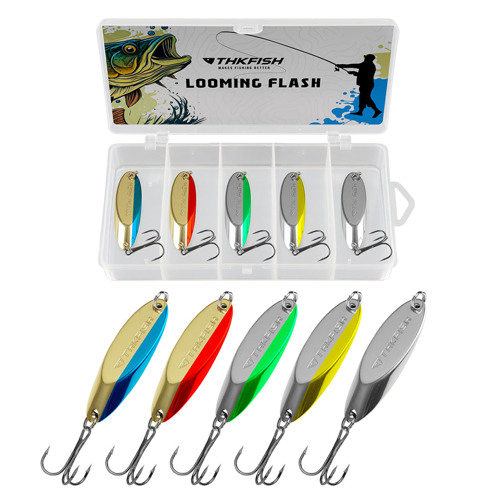 THKFISH Best Fishing Spoons Lures for Trout Pike Bass Crappie Walleye