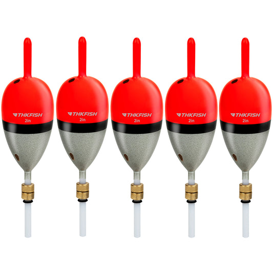 THKFISH 5PCS Fishing Floats Slip Bobber for Crappie Trout Zander
