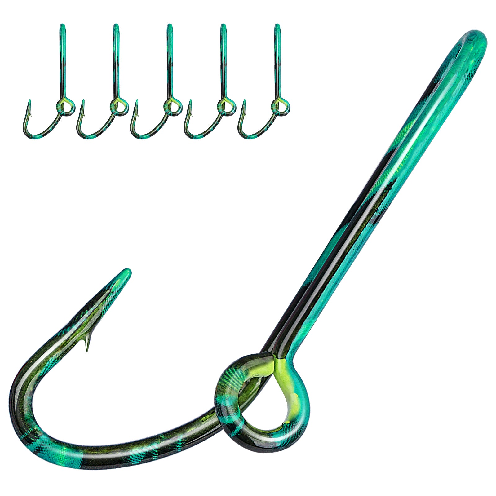 crown fishing hooks THKFISH 5PCS Fishing Hooks Hat Pins for Fishing Hat, E-GREEN-5PCS