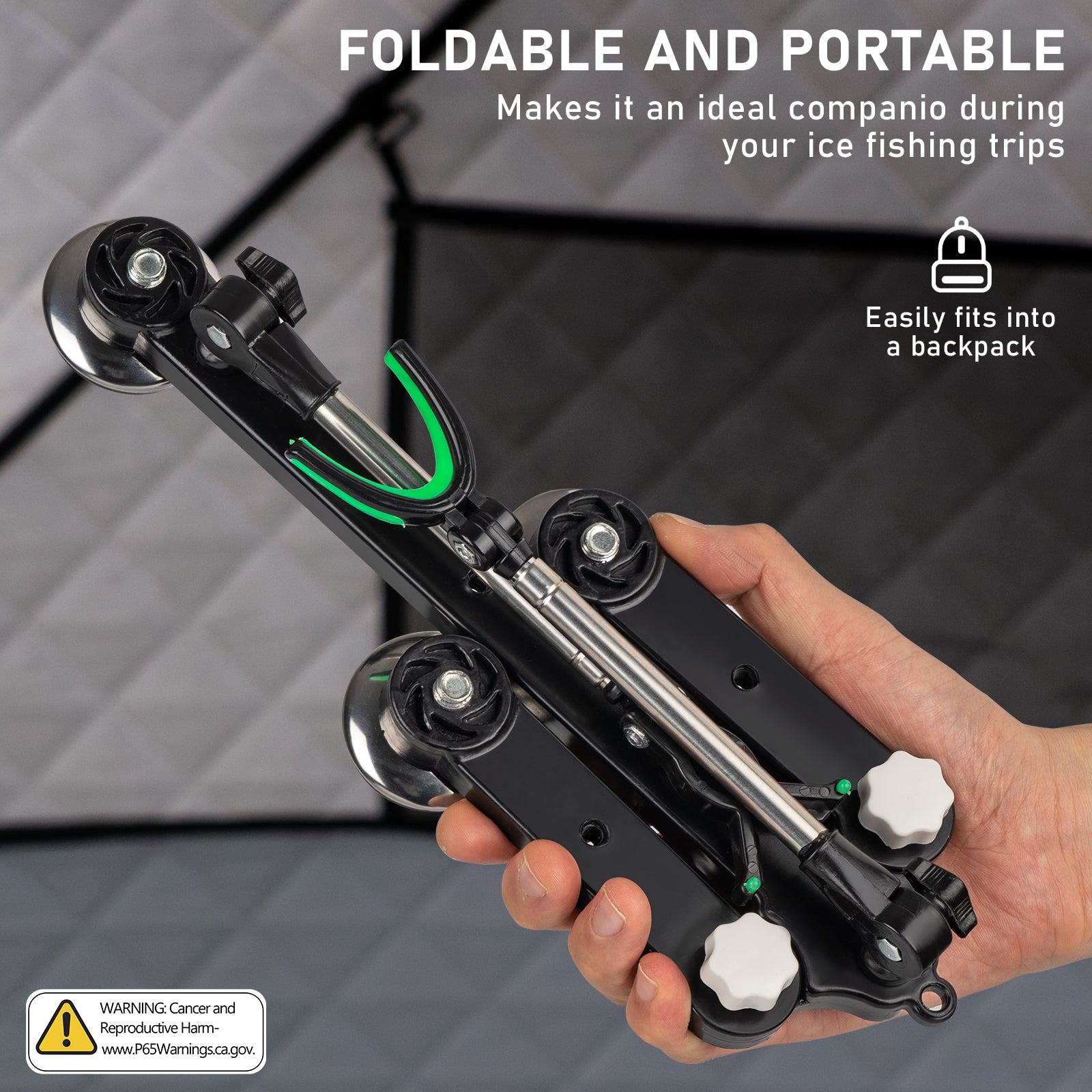 folding ice fishing rod holder THKFISH Adjustable Ice Fishing Rod Stand for Ground 1Pack/2Pack