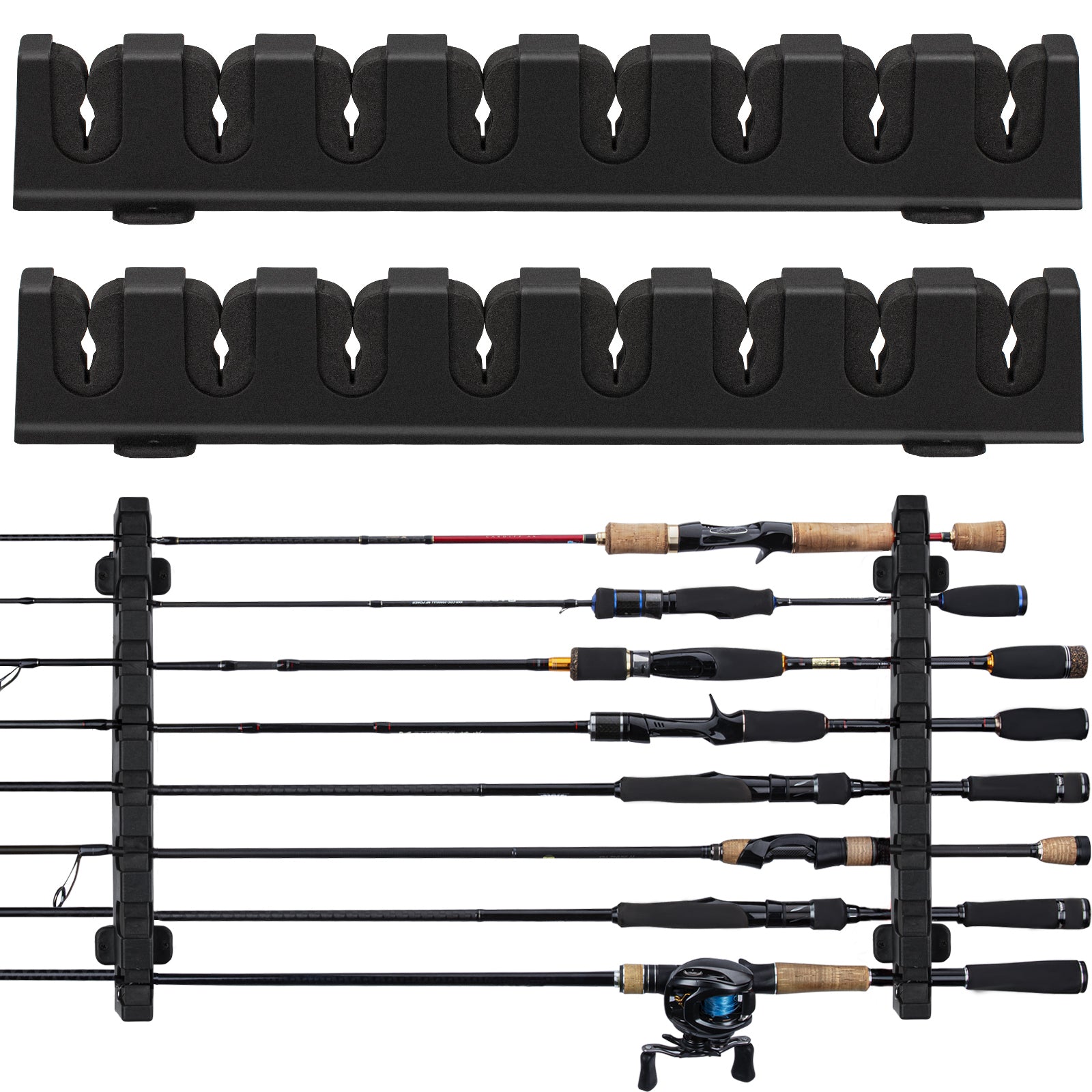 horizontal wall mount fishing rod holder THKFISH Rack ✅Top 5: Best Baitcasting Second Logo designed with a sliding Size:30lb