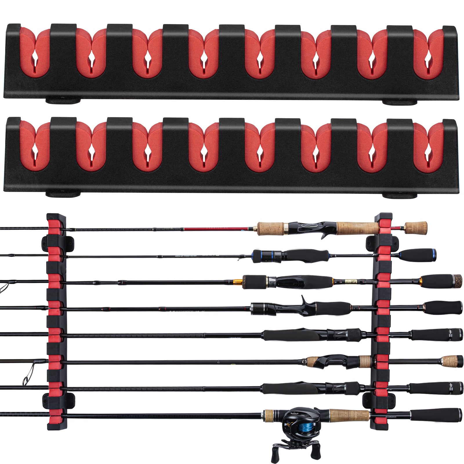 THKFISH Wall Mount Horizontal Fishing Rod Rack