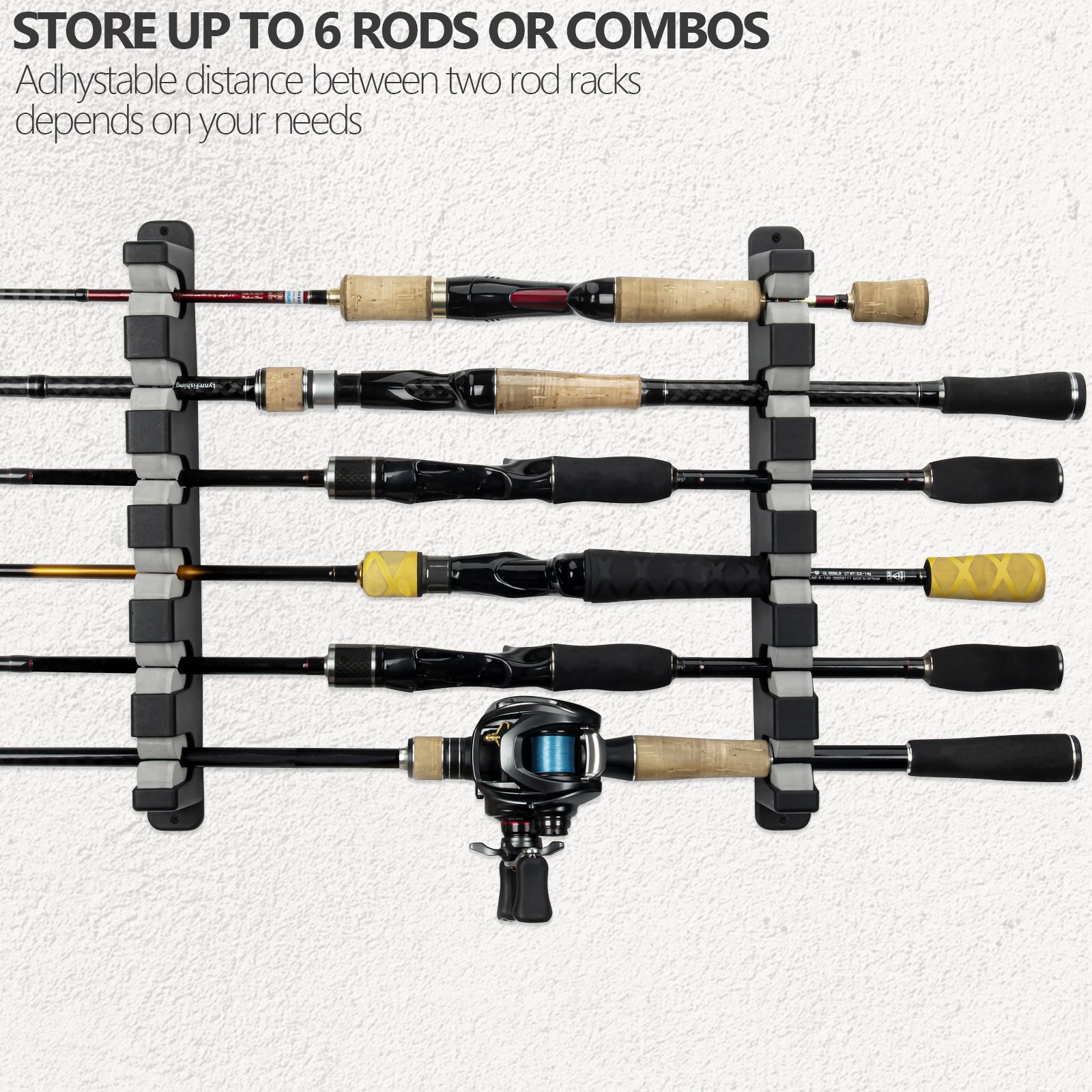 thumbnail image 2 of Rush Creek Creations 6 Rod Wall Rack 2 of 10