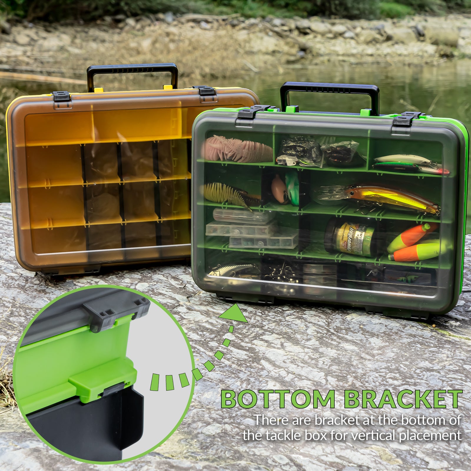 fixing tackle box THKFISH Double Layer Large Fishing Boxes, Yellow 22EXP1610M This gray dual Wt:9 Gold Ring 5000 size