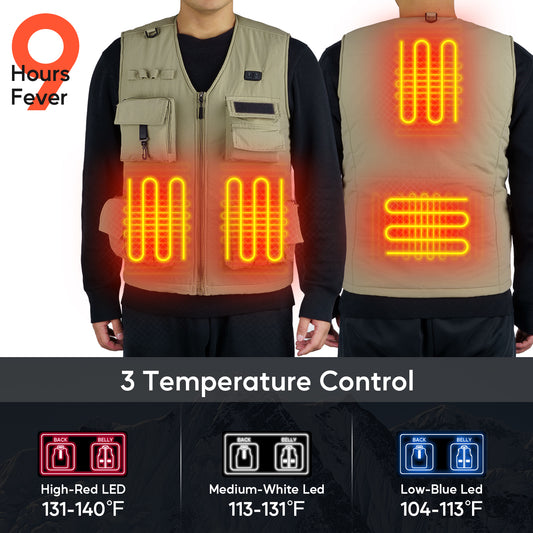 THKFISH Heated Fishing Vest for Men Ice Fishing, 3 Heating Levels Fishing Vest with Pockets for Ice Fishing