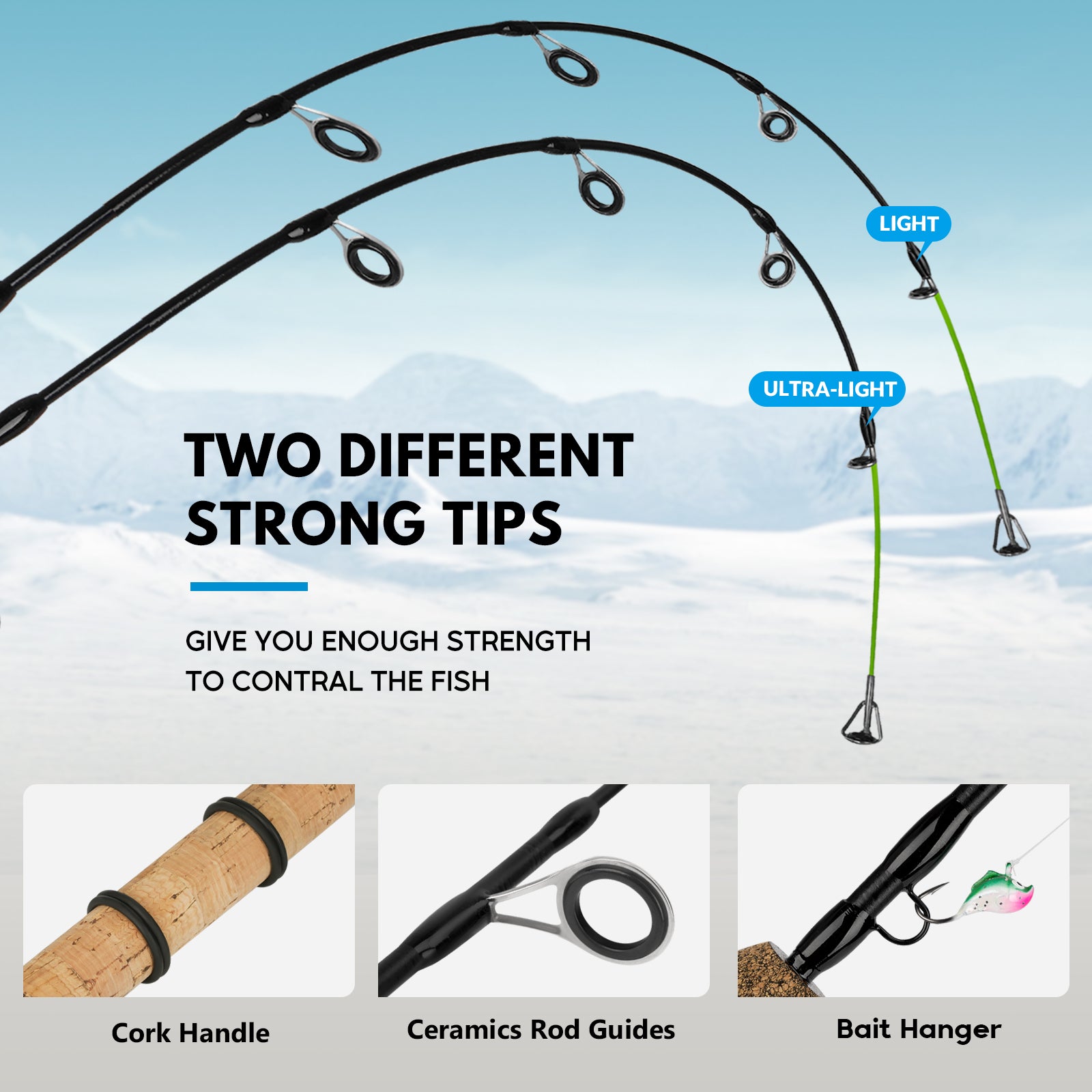 31 pc ice fishing rod combo kit THKFISH Ice Fishing Rod and Reel Combo Set