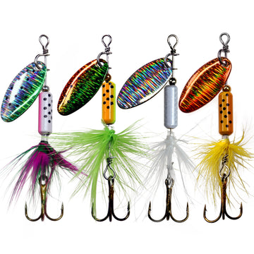 THKFISH 4pcs Fishing Spinnerbaits Trout Lures for Bass Trout Crappie