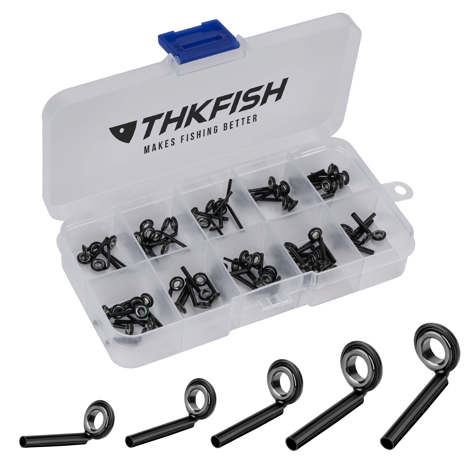 THKFISH 70pcs 10 Sizes Micro Rod Tips Repair Kit