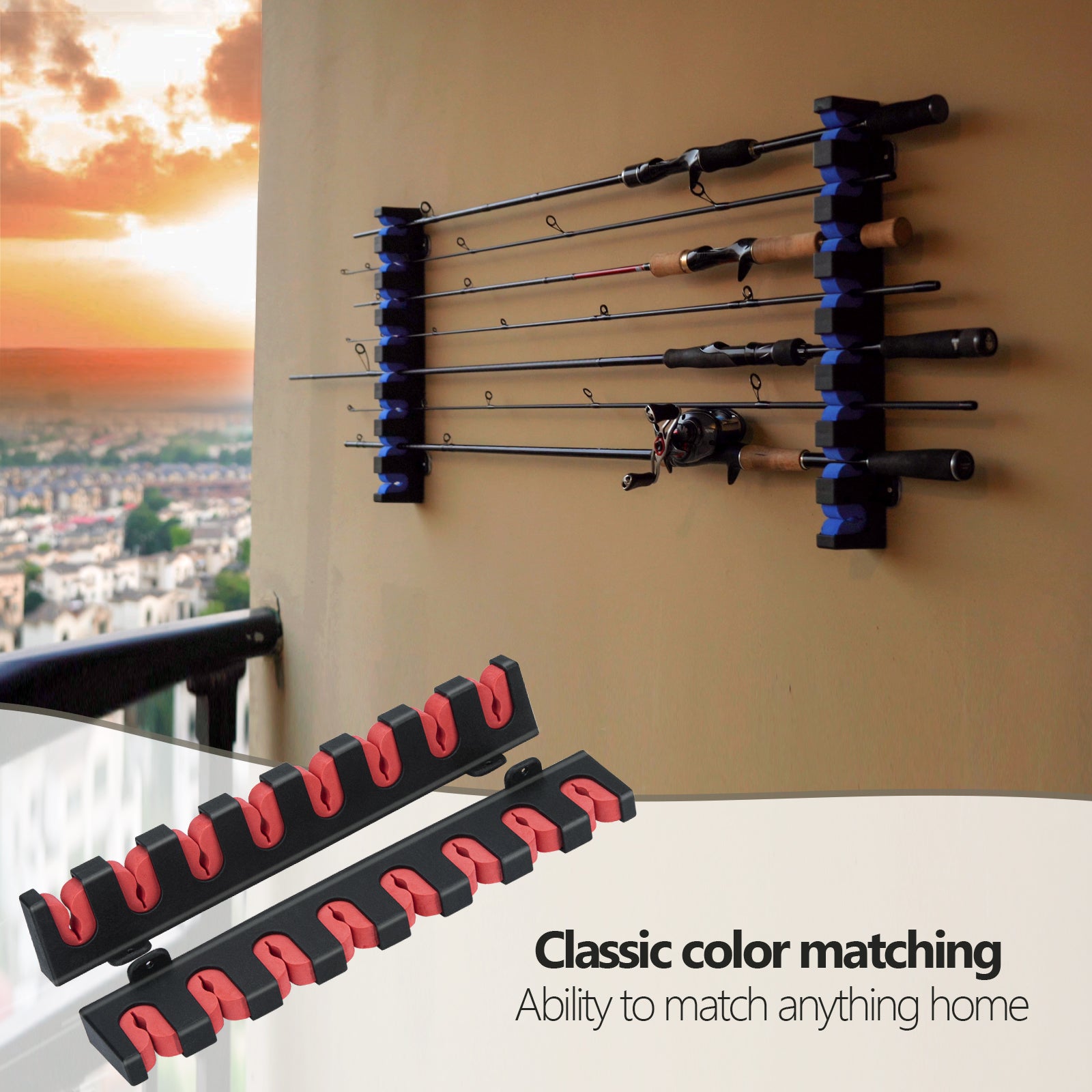fish house rod holders wall mount Booms Fishing WV2 Vertical Fishing Rack for Garage Booms Fishing Official mount fishing rod holder can be adjusted to fit various rod lengths and can store up to 8 rods THKFISH Wall Mount Horizontal Fishing
