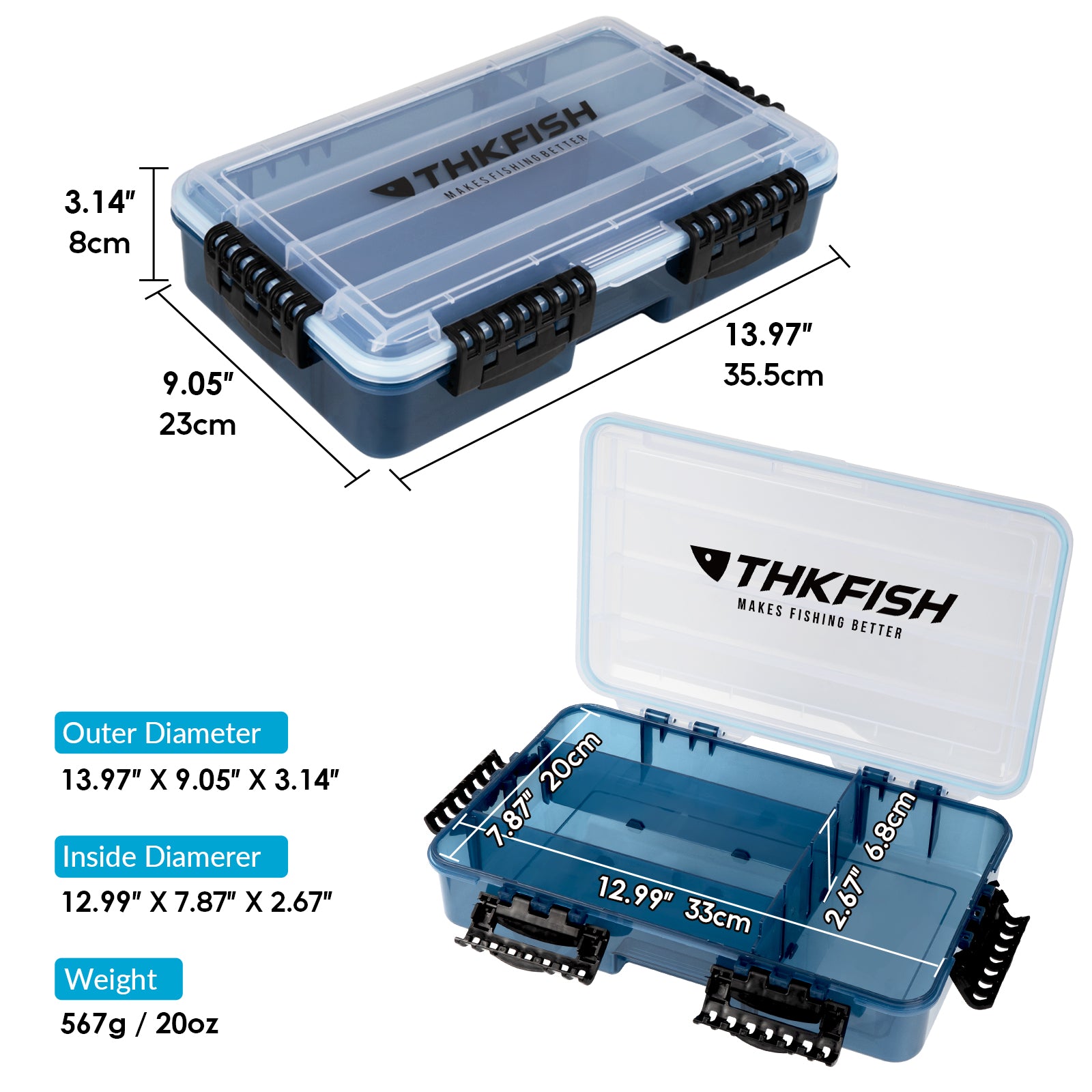 THKFISH 3600/3700 Large Fishing Tackle Lure Bait Box for Sale, 2PCS-(3700 +3700L Tackle boxes)