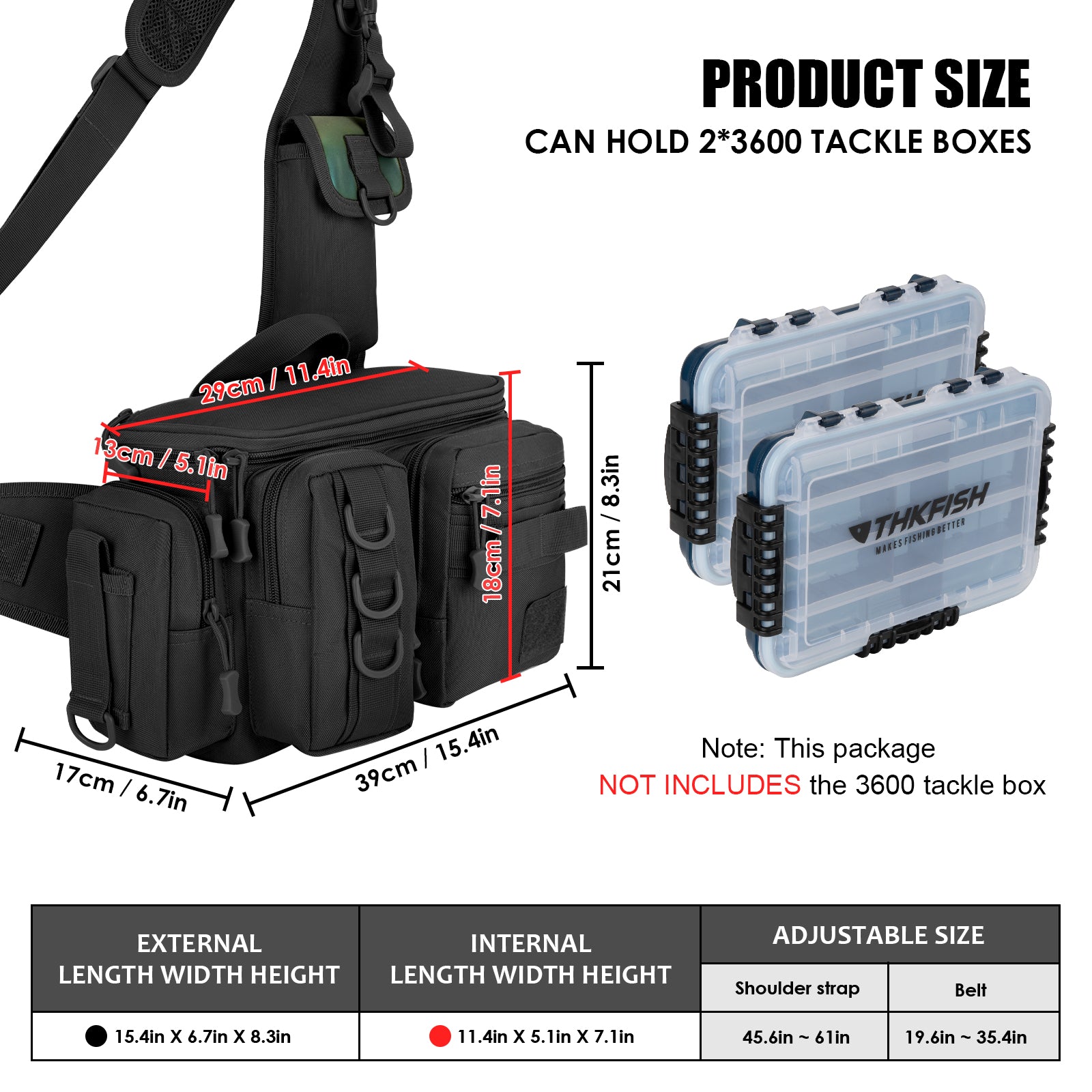 THKFISH Portable Fishing Gear Tackle Bag Fly Fishing Gear Bag