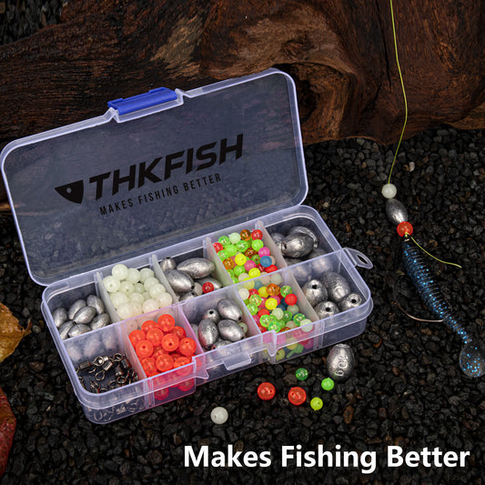 THKFISH 339pcs Texas and Carolina Fishing Bullet-Weights