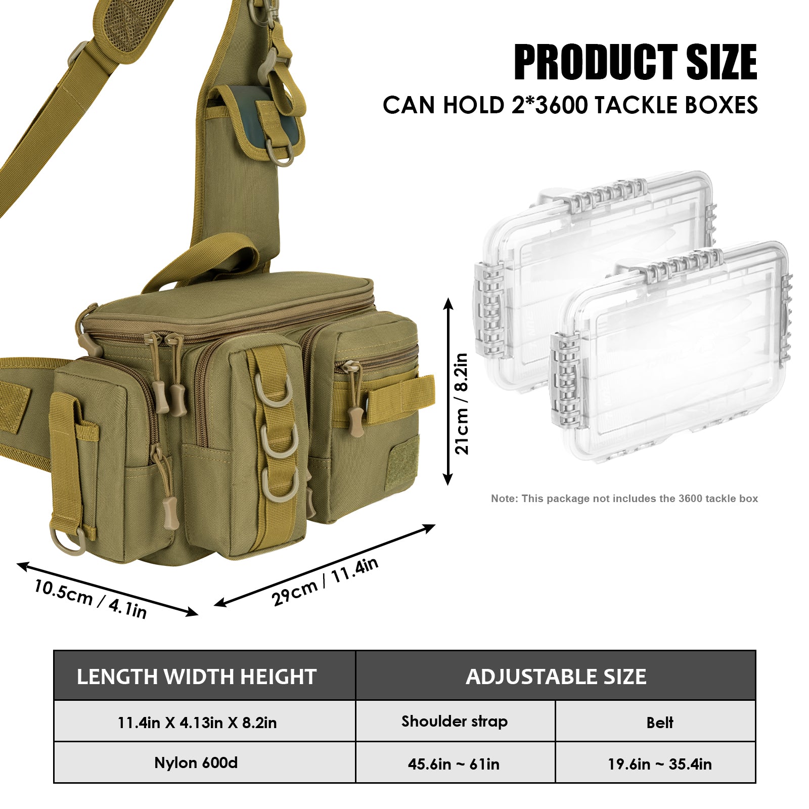THKFISH Portable Fishing Gear Tackle Bag Fly Fishing Gear Bag, Whitecamo