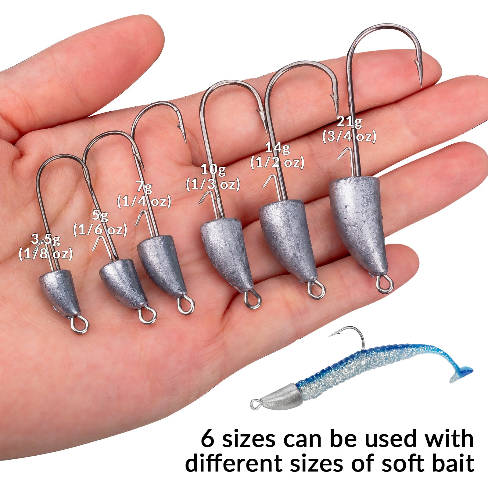 bullet type weighted hook Weedless Darter Swimbait Jig Heads, Style EWG Offset Hooks for Texas Rig Fishing 1/8 3/16 1/4 3/8oz Sporting Goods and other soft plastic style jerkbaits Bullet Jig Heads Swimbait Hooks