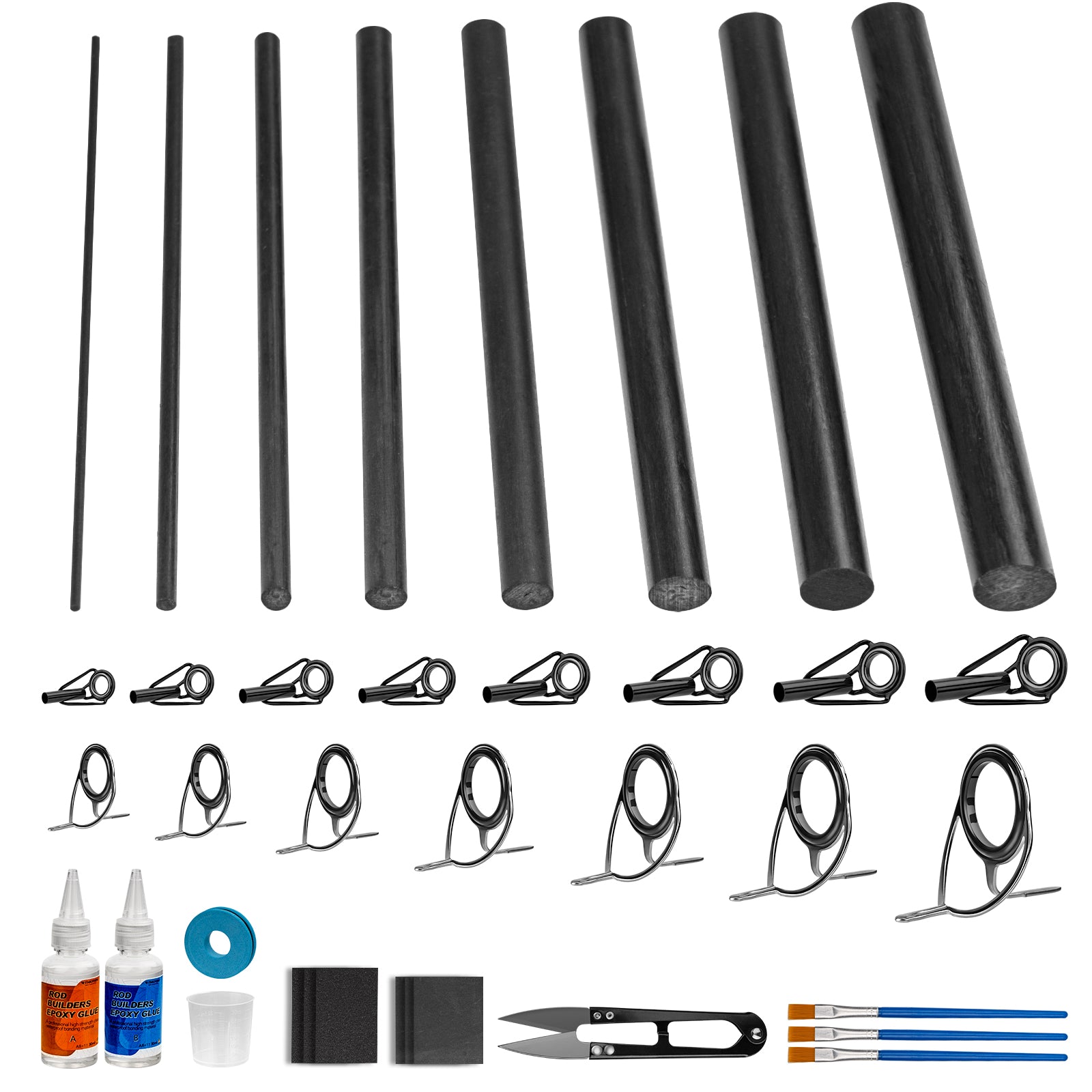 carbonmods fishing pole repair kit THKFISH Fishing Rod Repair Kit with Carbon Fiber Sticks