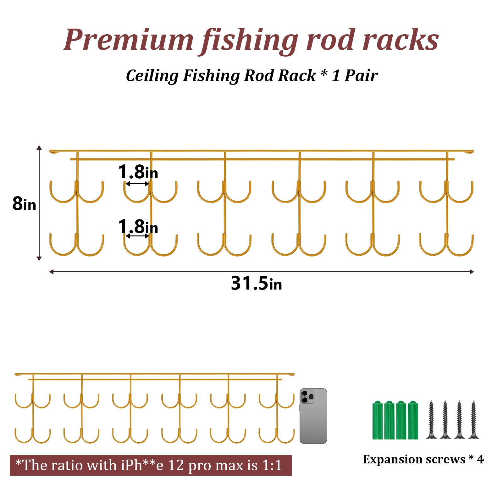 diy fishing rod holder wall mount plans THKFISH Holders Storage Racks Hold up to 24 Fishing Rods Dream Catcher Fly Rods built product Style:Baitcaster Berkley Cherrywood HD