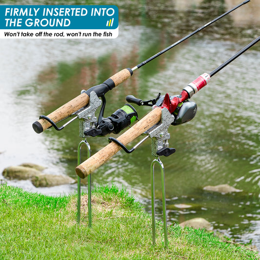 THKFISH 360 Degree Adjustable Fishing Pole Rod Holders for Bank Fishing -2Pack