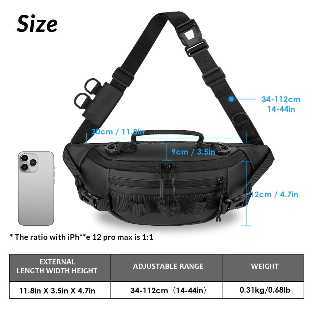 THKFISH Waterproof Fishing Tackle Waist Bag with Rod Holder