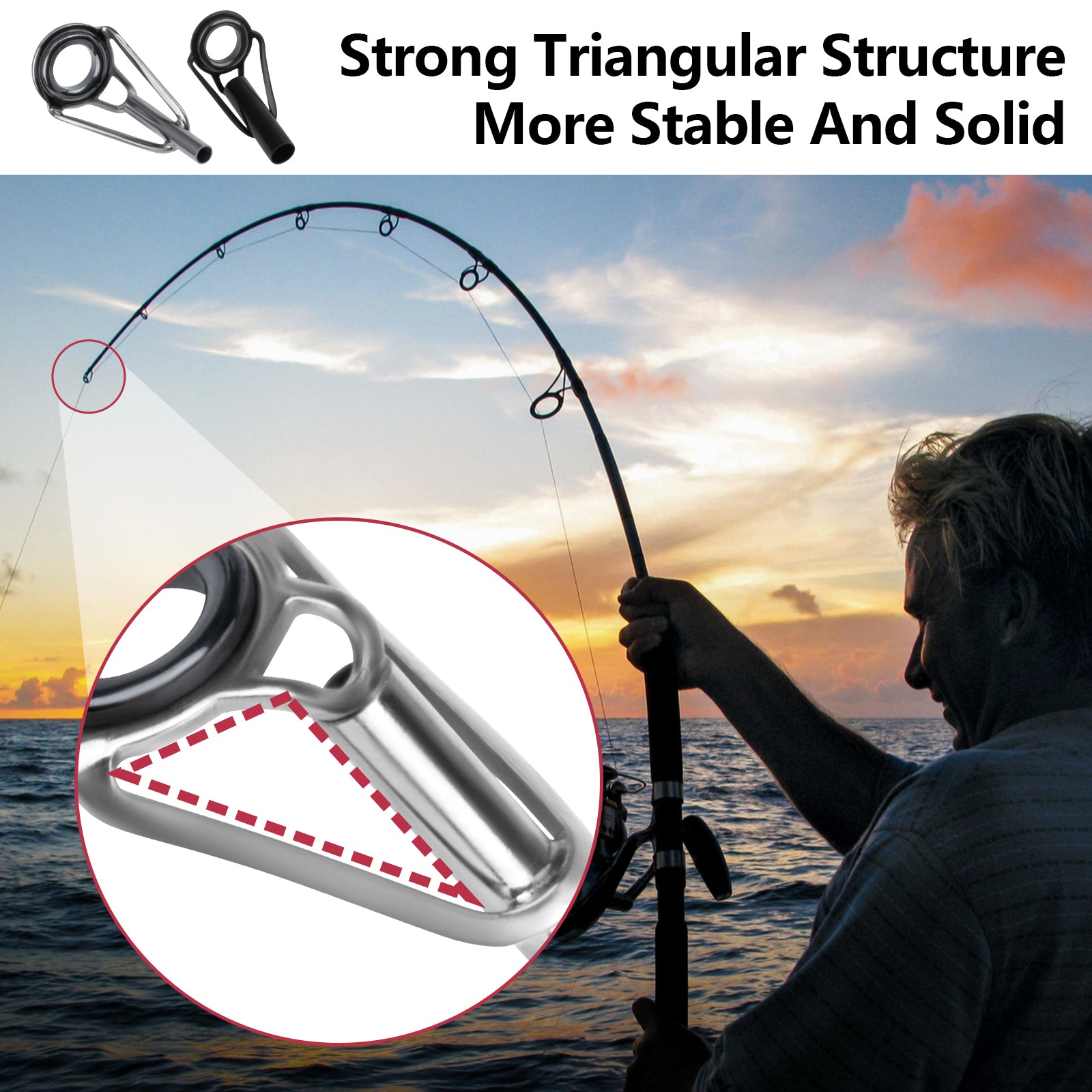 Aazon.co : PATIKIL Fishing Rod Tips Repair Kit Stainless Steel Ring