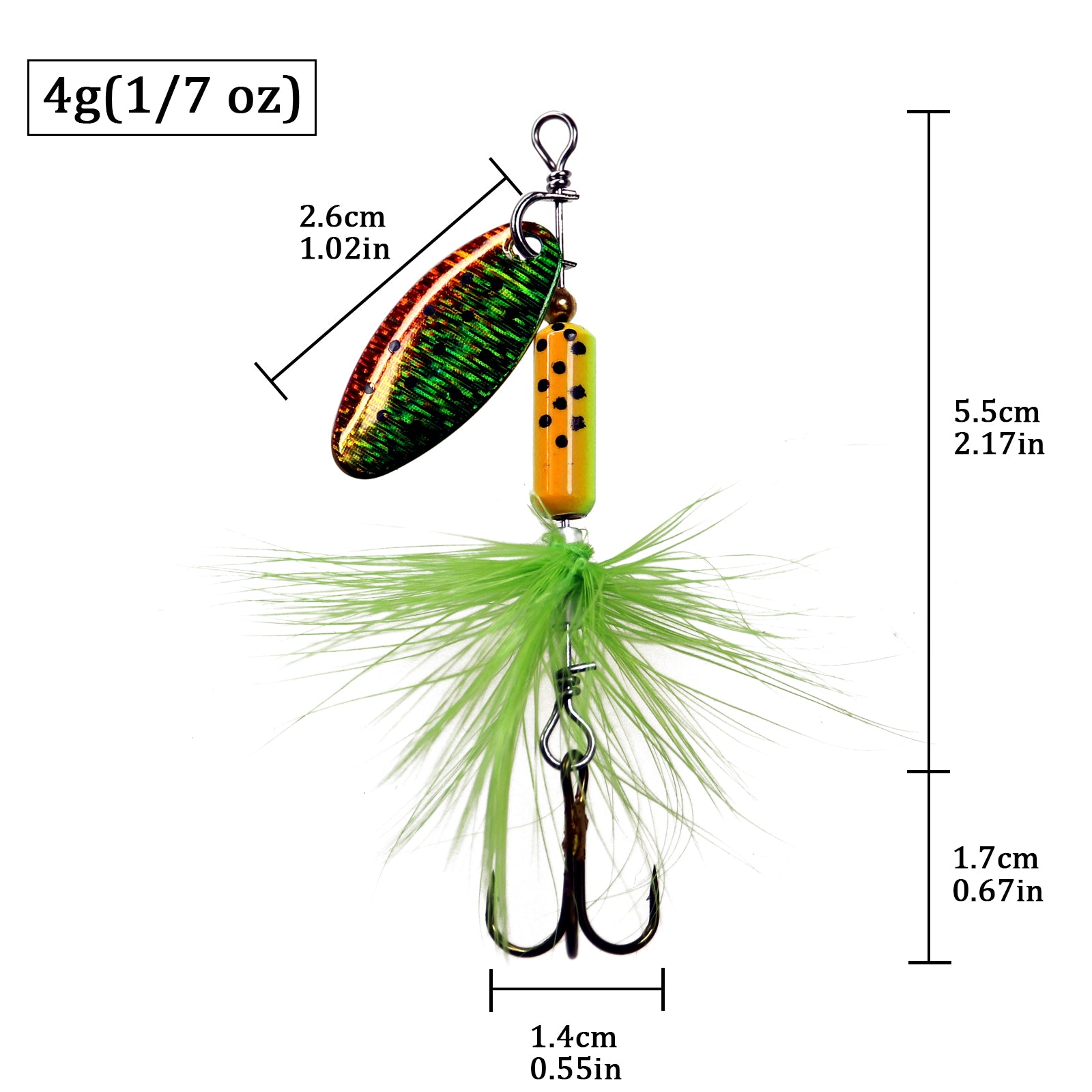 binsky lure trout THKFISH 4pcs Fishing Spinnerbaits Trout Lures for Bass Trout Crappie