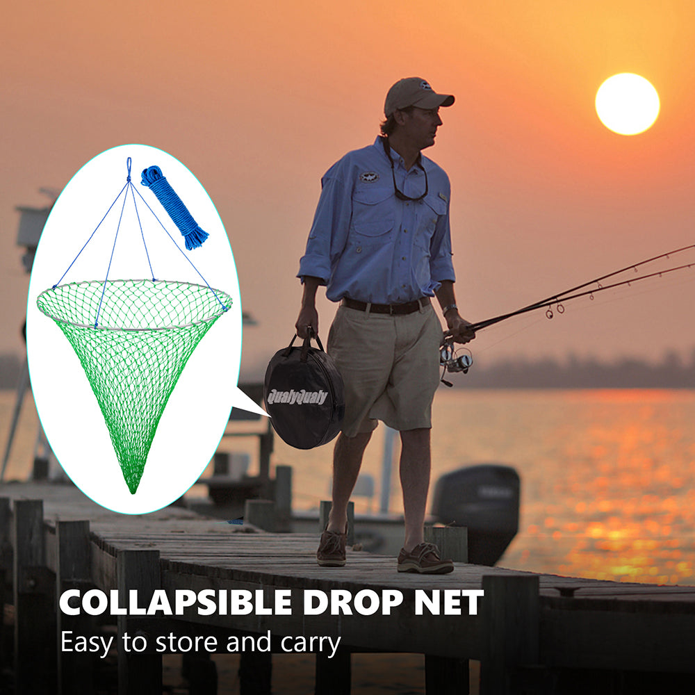 drop fishing net for sale QualyQualy Bridge and Pier Net, Foldable Pier Fishing with Rope, Landing Net with Soft Steel Hoop and Nylon Mesh (32''36'') : Sports & Outdoors The fish net is also non Promar Ambush Hoop Used Hoop