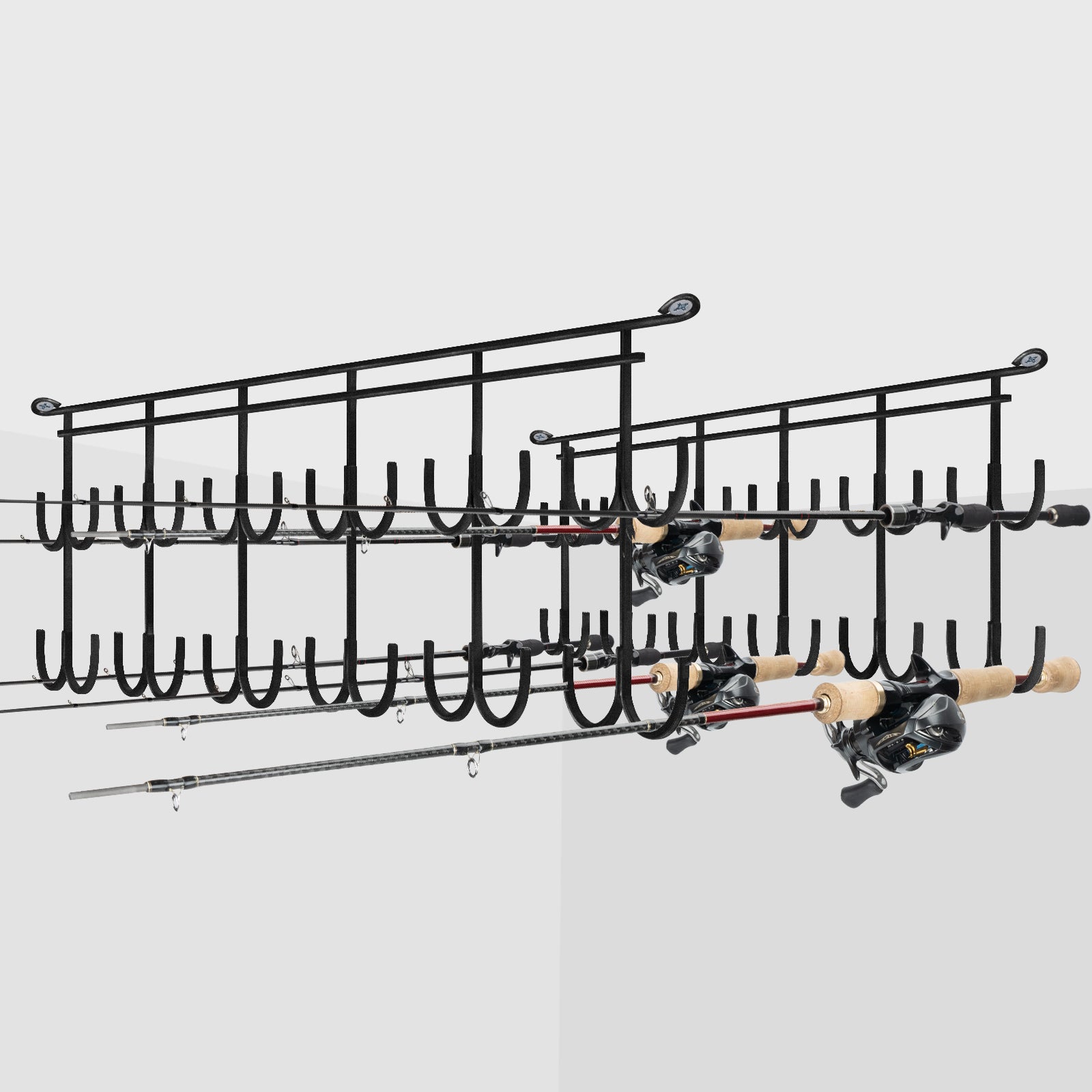 THKFISH Fishing Rod Rack for Wall Rod Holders Hold up to 24 Fishing Rod