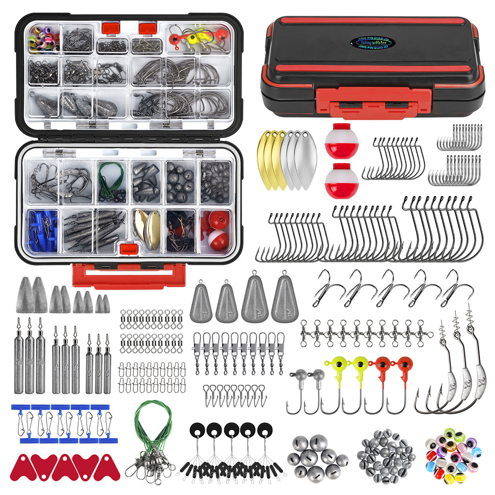 THKFISH 248pcs Fishing Accessories Kit with Tackle Box