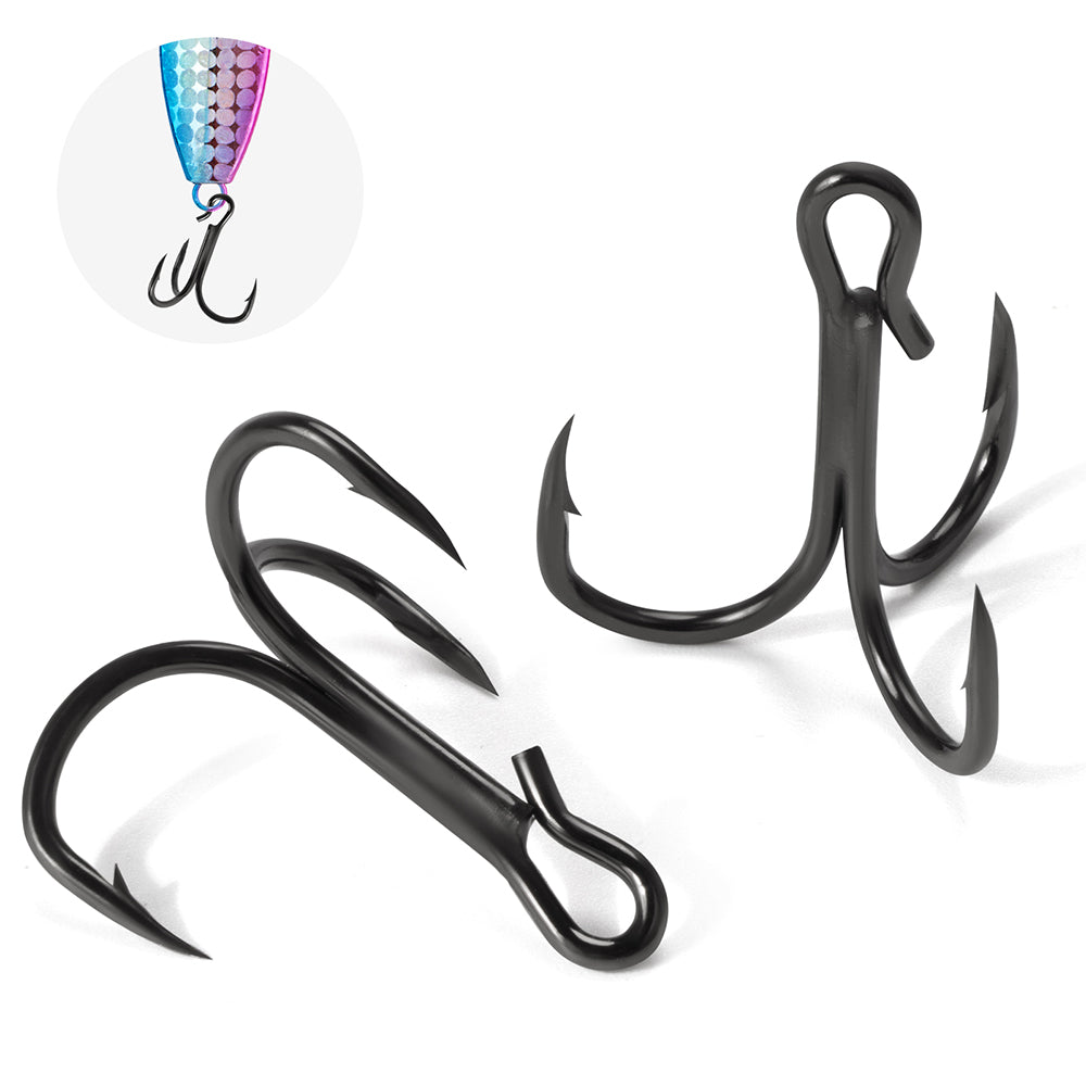 THKFISH 25PCS Treble Fishing Hooks for Catfish Trout, Mixed-25pcs