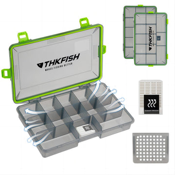 THKFISH 2PCS 3600 Waterproof Tackle Box with Dividers