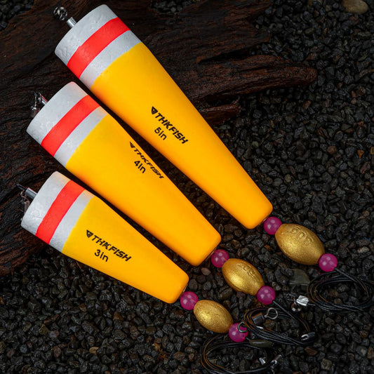 THKFISH 4PCS 3/4/5in Weighted Popping Corks Fishing Bobbers