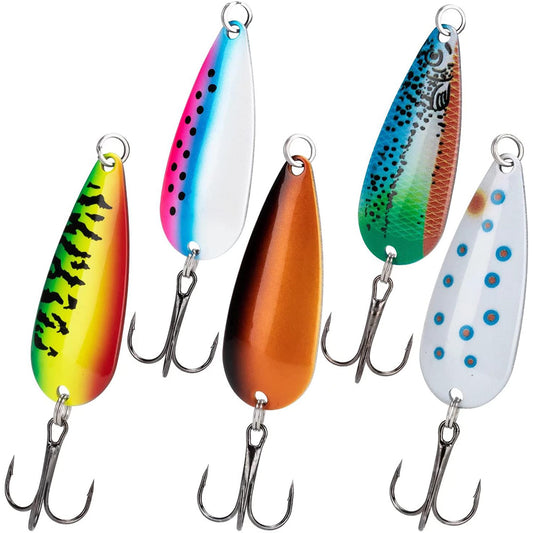 THKFISH 7 Sizes 5pcs Fishing Spoons Lures