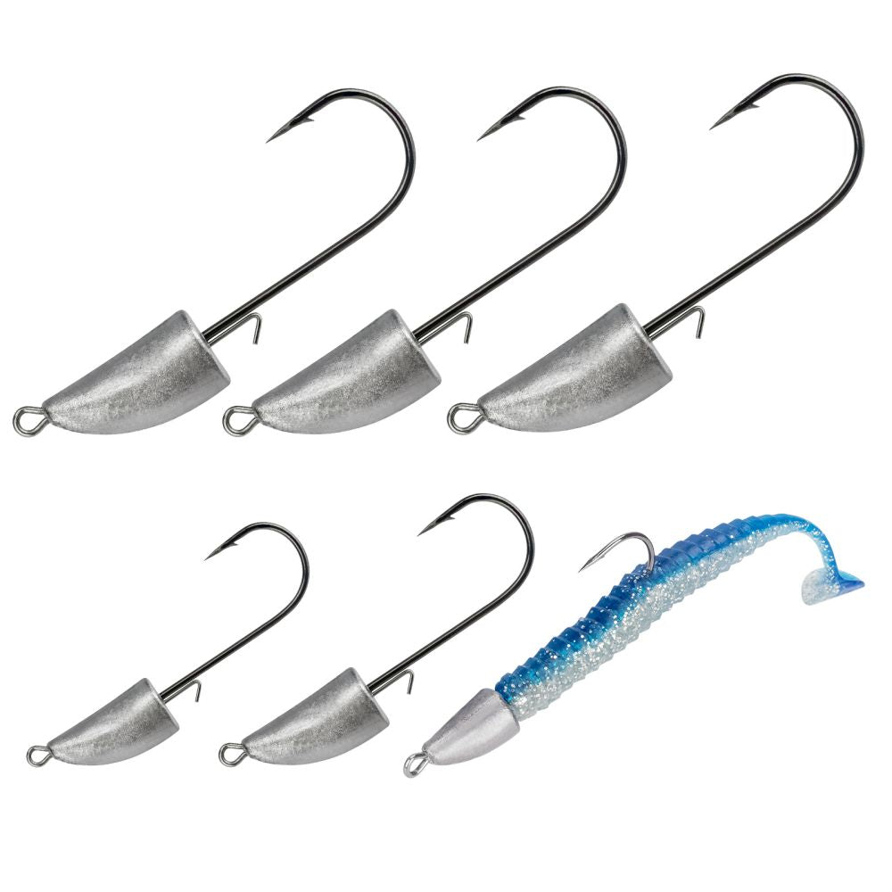 bullet type weighted hook THKFISH Jig Heads Swimbait Hooks For Texas Rig Offset Worm Hook / 3.5g(1/8 oz)-2#-10pcs