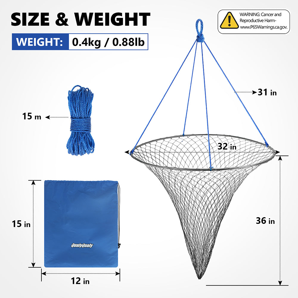 THKFISH Bridge and Pier Fishing Net with Rope for Sale
