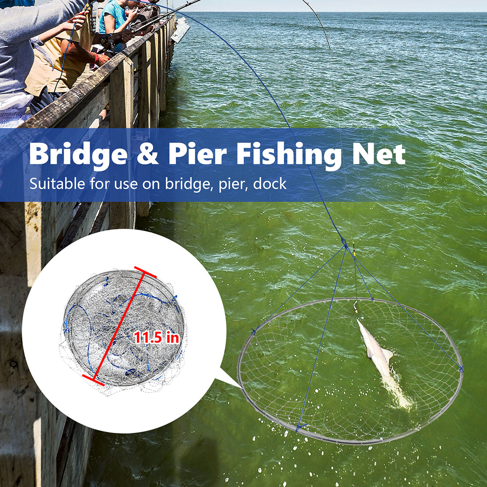 THKFISH Bridge and Pier Fishing Net with Rope for Sale THKFISH Bridge and Pier Fishing Net with Rope for Sale